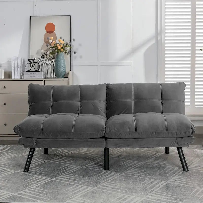 Modern Upholstered 2-Seater Sofa Bed with Adjustable Backrest and Armrests - 70:l