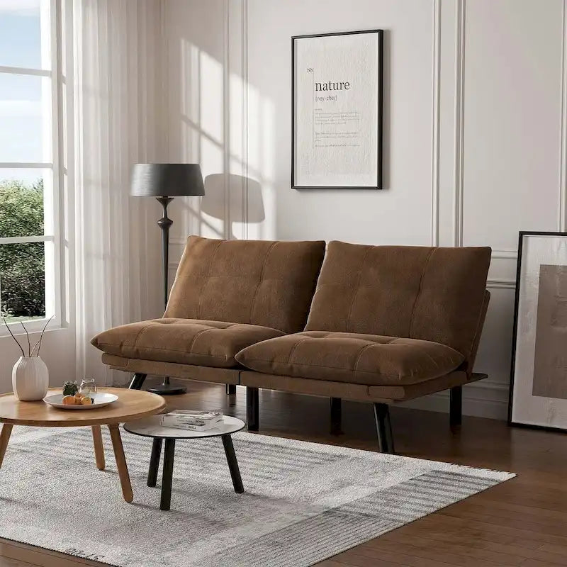 Modern Upholstered 2-Seater Sofa Bed with Adjustable Backrest and Armrests - 70:l