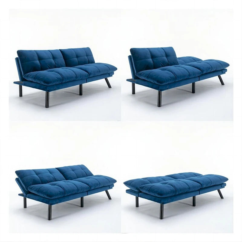 Modern Upholstered 2-Seater Sofa Bed with Adjustable Backrest and Armrests - 70:l