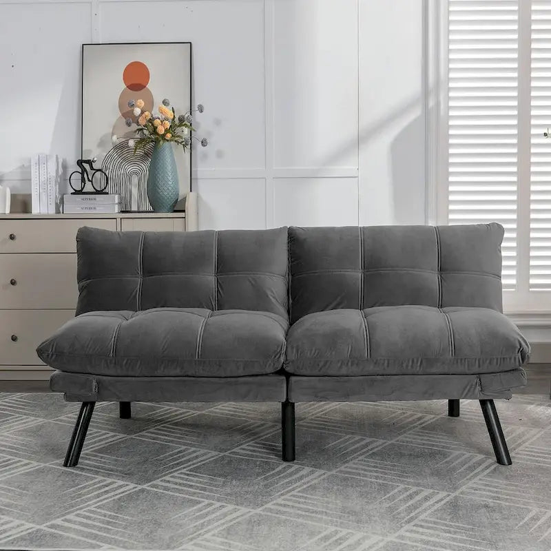 Modern Upholstered 2-Seater Sofa Bed with Adjustable Backrest and Armrests - 70:l