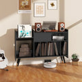 Record Player Stand with Vinyl Storage - 13.78 D x 47.24 W x 33.66 H