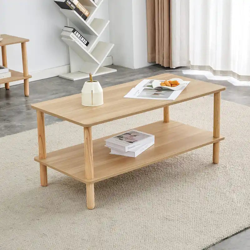 Living Room Rectangular 2-Tier Coffee Table