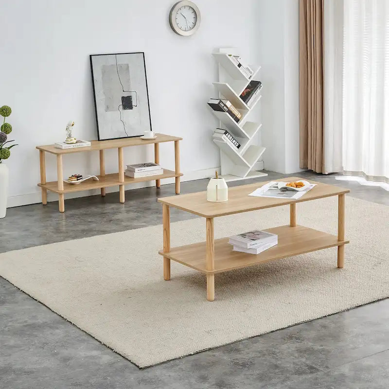 Living Room Rectangular 2-Tier Coffee Table