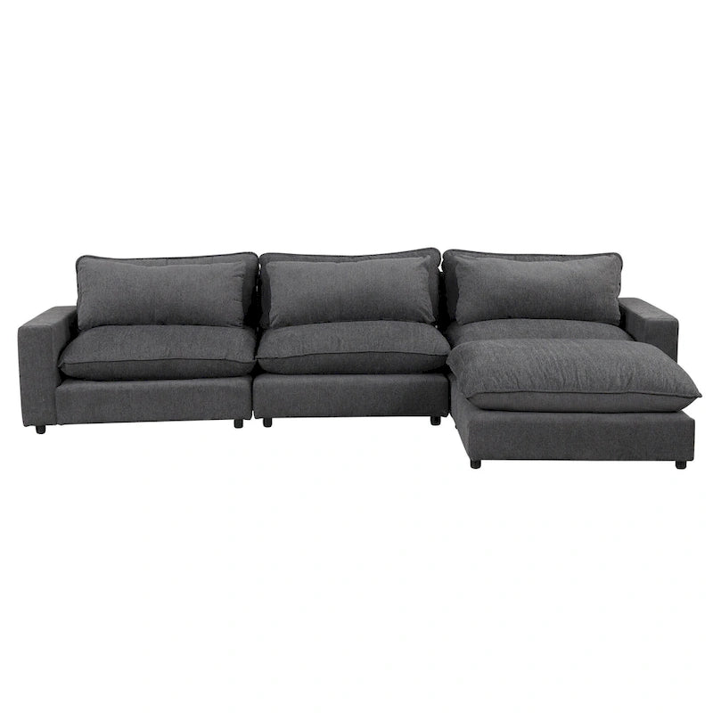 128inch Sectional Sofa Cloud Sofa Chenille Upholstered Sofa