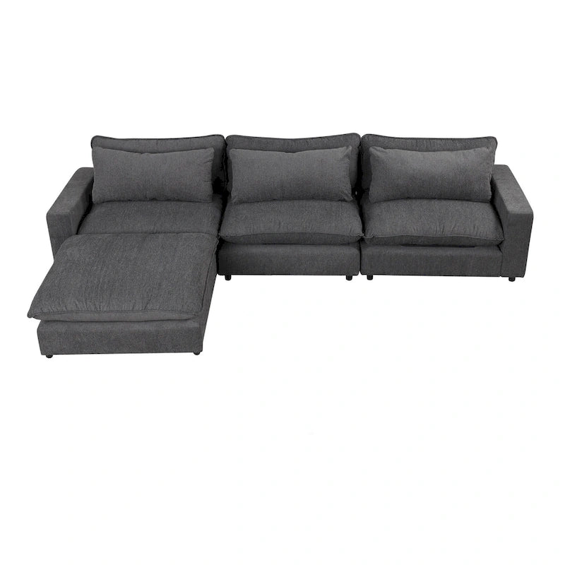 128inch Sectional Sofa Cloud Sofa Chenille Upholstered Sofa