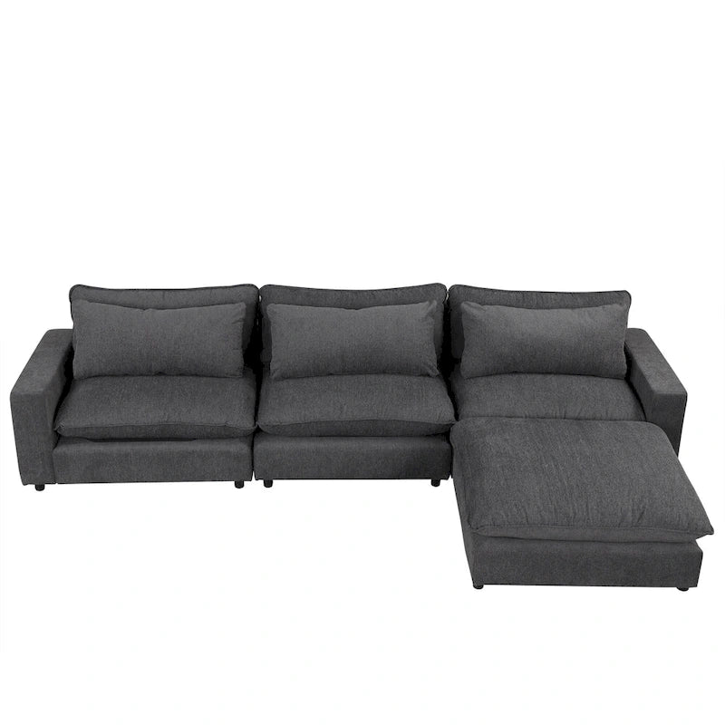 128inch Sectional Sofa Cloud Sofa Chenille Upholstered Sofa