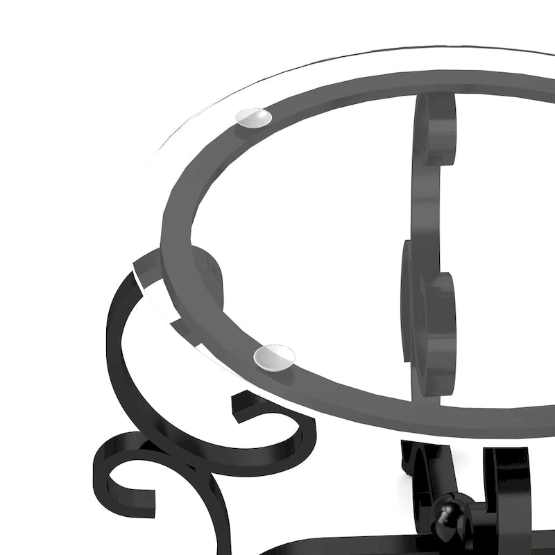 3 Piece Tempered Glass Surface Coffee Table Set, Coffee Table Round End Side Table with Sturdy Construction for Living Room