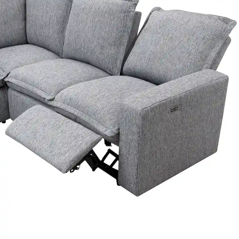 Power Recliner Chair Home Theater Seating Soft Chair with USB Port for Living Room, Bedroom, Theater room, Beige