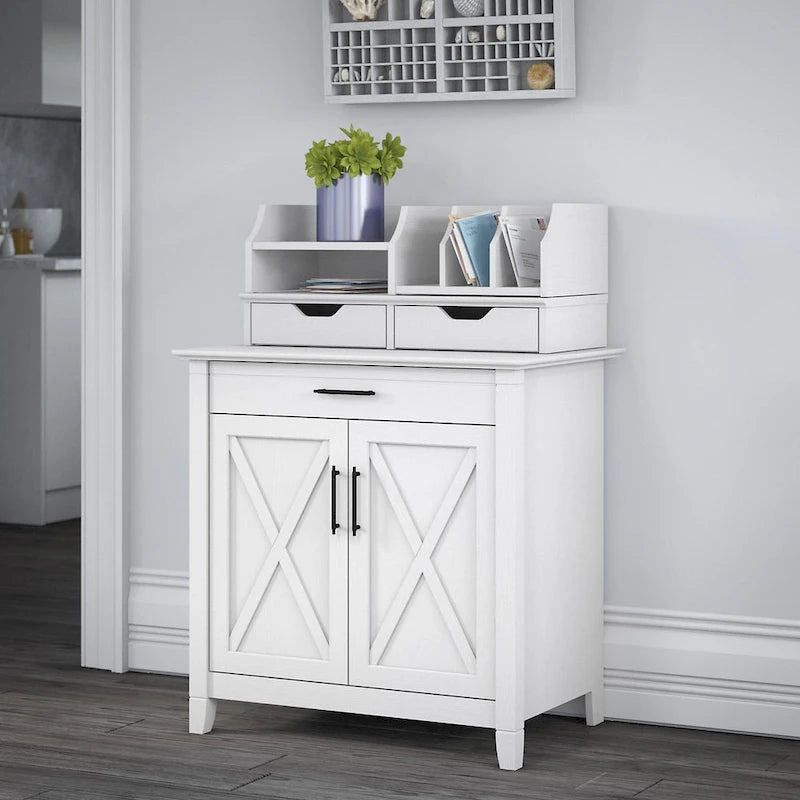 Key West Secretary Desk with Storage Cabinet by Bush Furniture