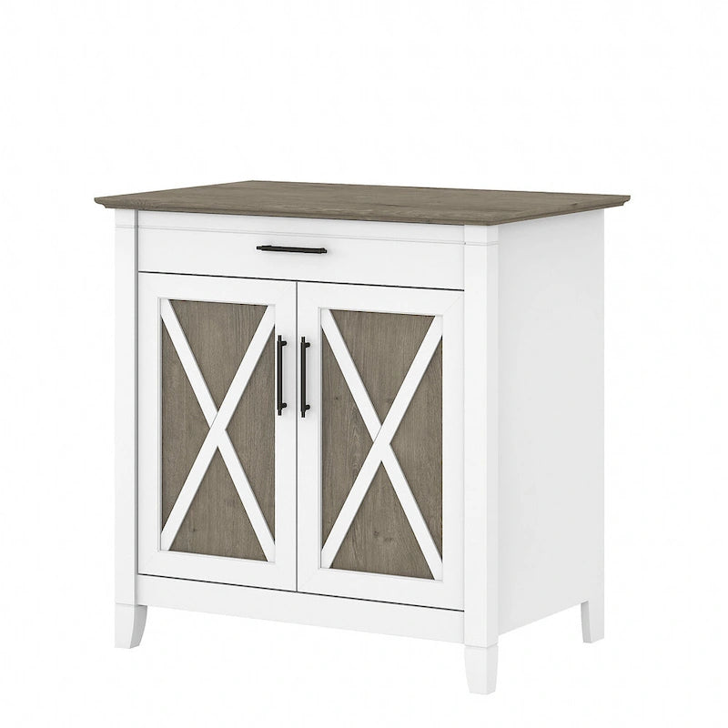 Key West Secretary Desk with Storage Cabinet by Bush Furniture