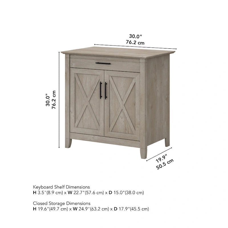 Key West Secretary Desk with Storage Cabinet by Bush Furniture