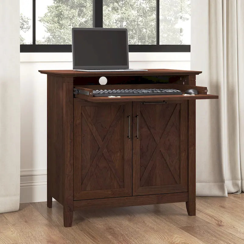 Key West Secretary Desk with Storage Cabinet by Bush Furniture