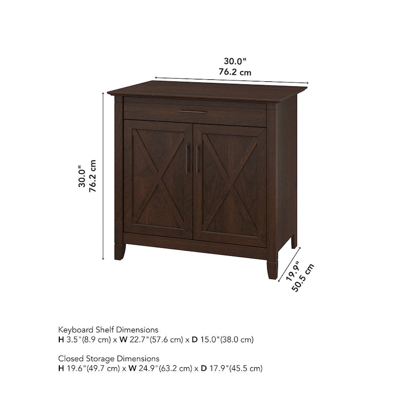 Key West Secretary Desk with Storage Cabinet by Bush Furniture