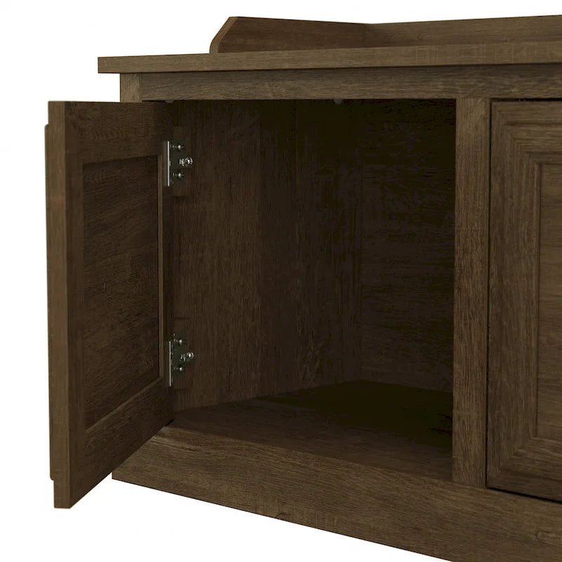 Woodland 40W Entryway Bench and Wall Mounted Shelf by Bush Furniture