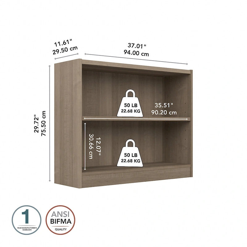 Universal Small 2 Shelf Bookcase Storage by Bush Furniture