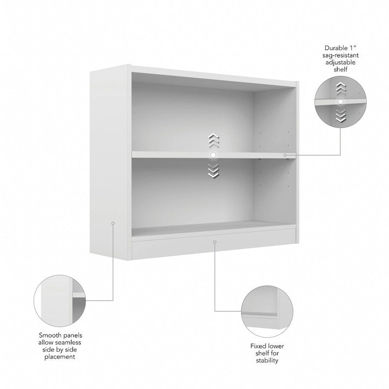 Universal Small 2 Shelf Bookcase Storage by Bush Furniture
