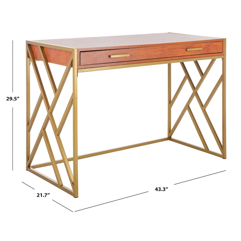 SAFAVIEH Manila Modern Dual-Tone 1-Drawer Desk