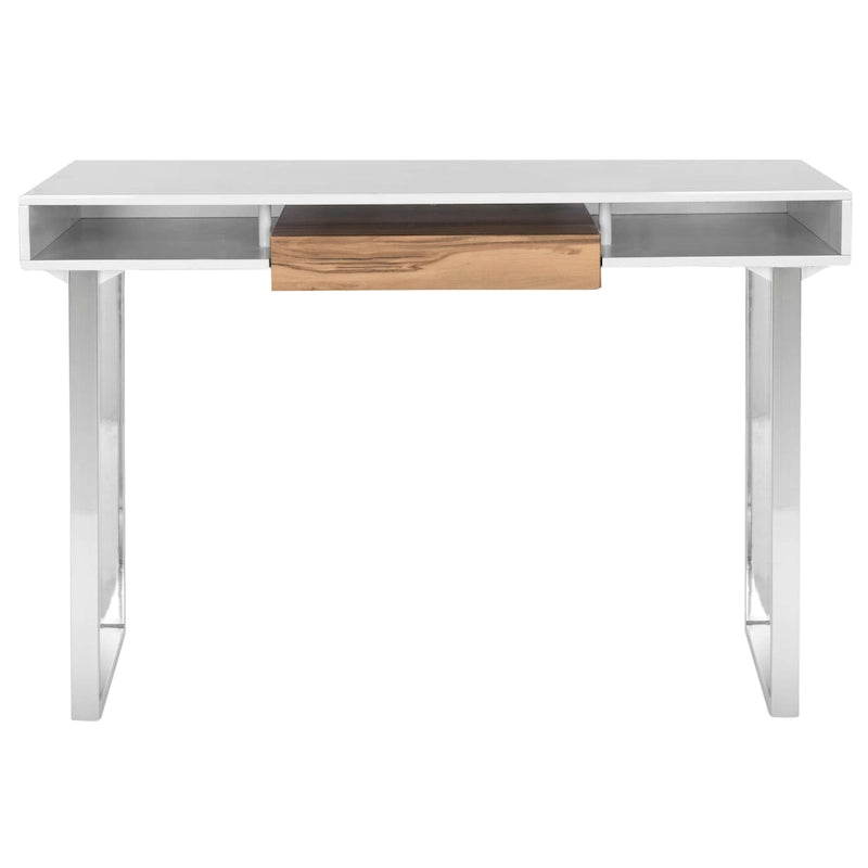 SAFAVIEH Bettyjane Modern White/ Chrome Computer Desk
