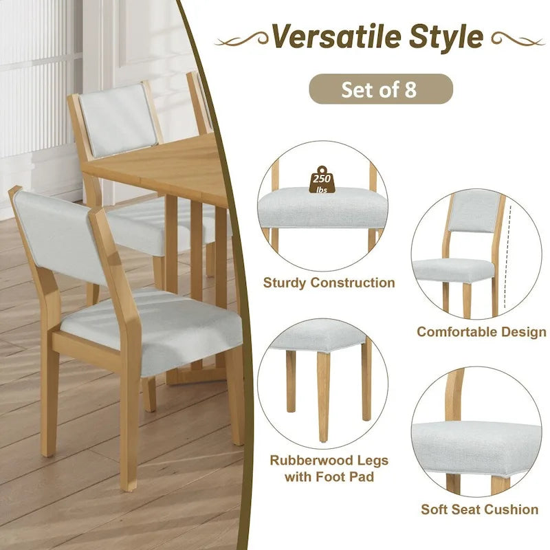 Farmhouse 9-Piece Extendable Dining Table Set with Removable Leaves