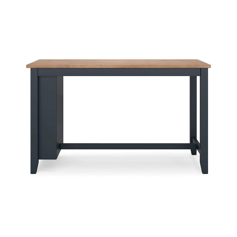 Gasy Counter Height Dining Table, 60 Inch, Dark Blue Brown Mango Wood