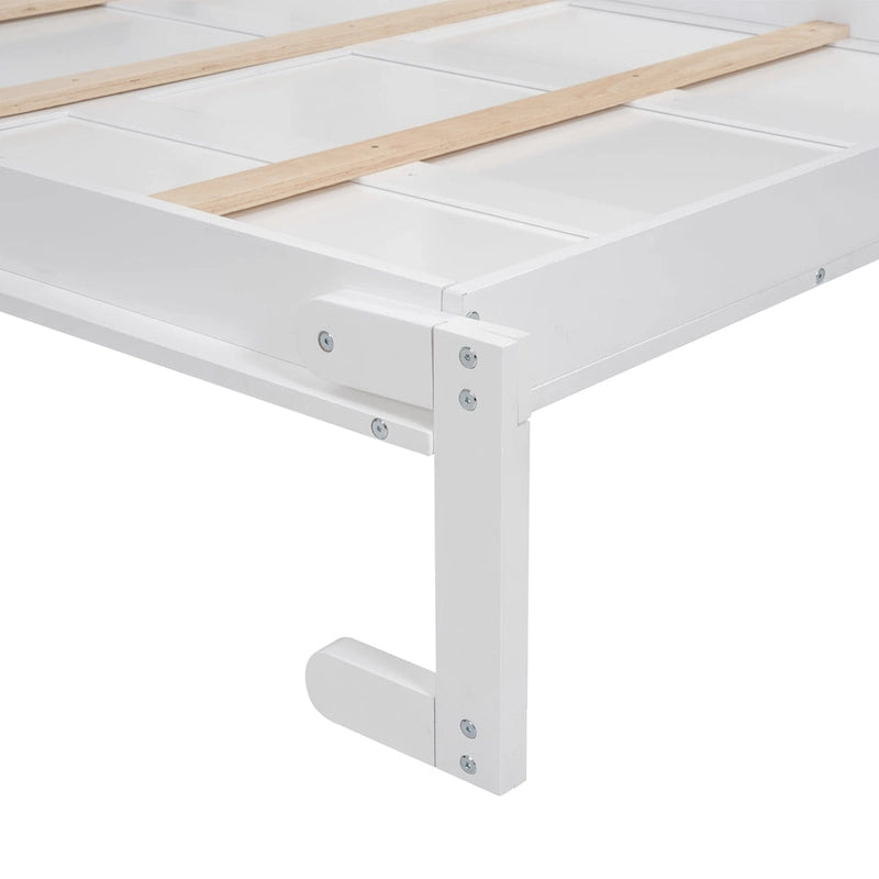 Full Size Murphy Bed Wall Bed with Shelves and LED Lights