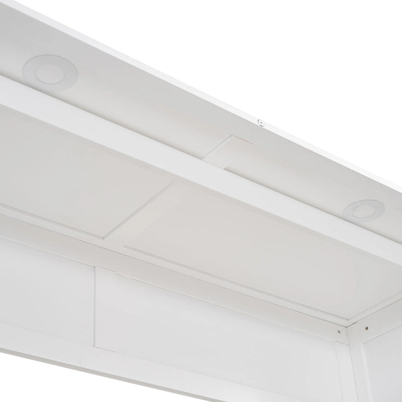 Full Size Murphy Bed Wall Bed with Shelves and LED Lights