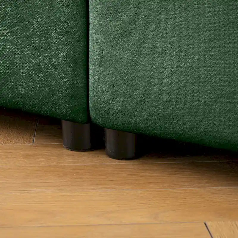 142,5 Canapé modulable d'angle en chenille avec rangement sous l'assise, combinaison DIY