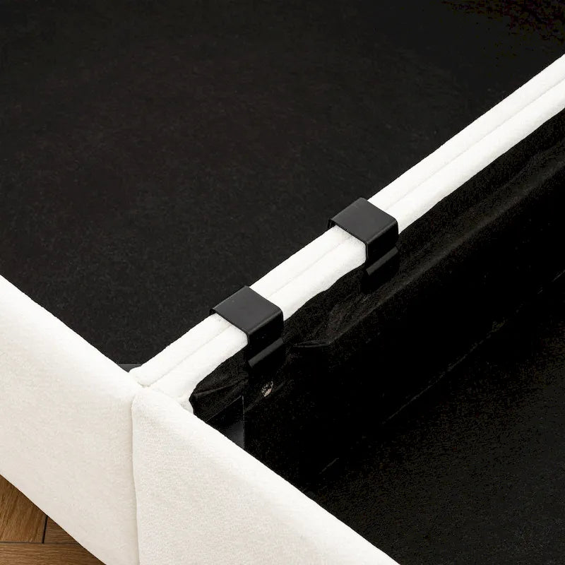 142,5 Canapé modulable d'angle en chenille avec rangement sous l'assise, combinaison DIY