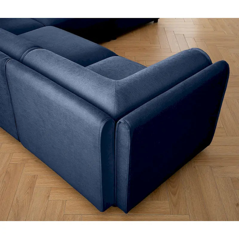 142,5 Canapé modulable d'angle en chenille avec rangement sous l'assise, combinaison DIY