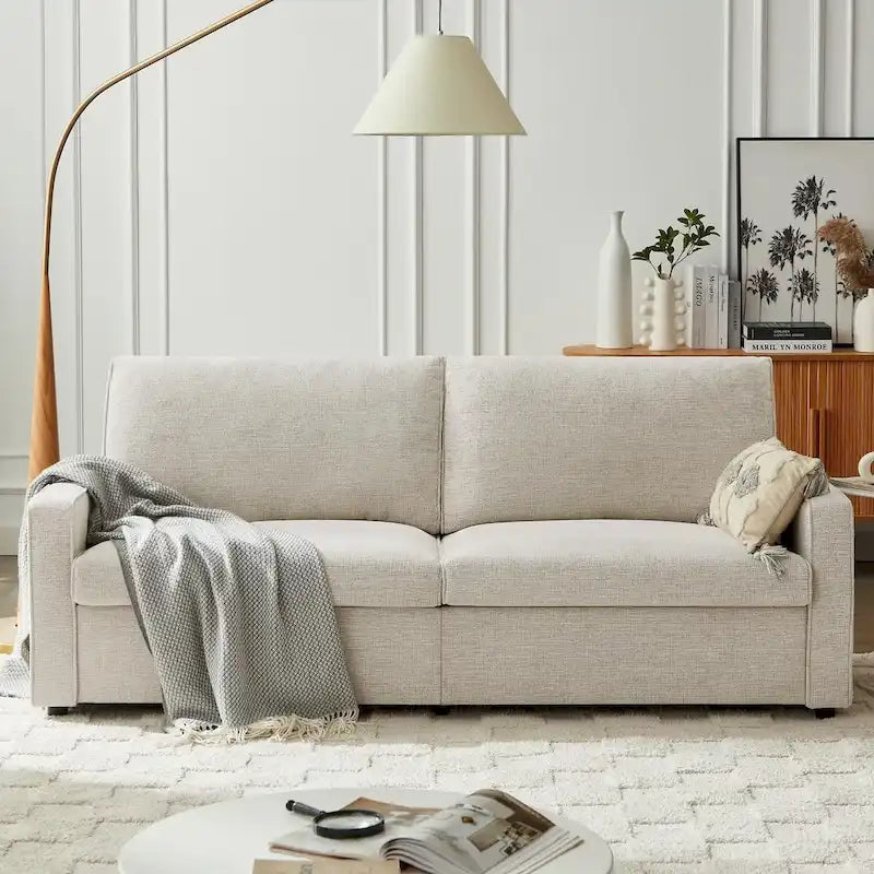 80  Modern Chenille Linen Loveseat Sofa for Living Room