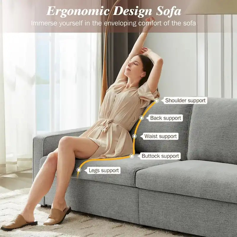 80  Modern Chenille Linen Loveseat Sofa for Living Room