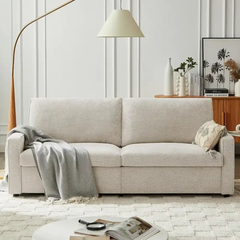 80  Modern Chenille Linen Loveseat Sofa for Living Room