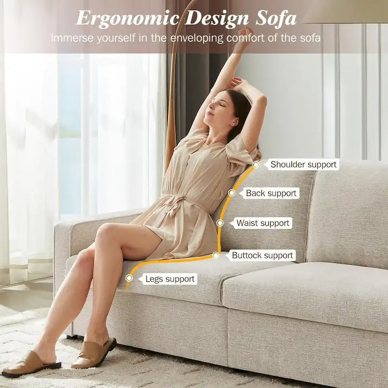 80  Modern Chenille Linen Loveseat Sofa for Living Room