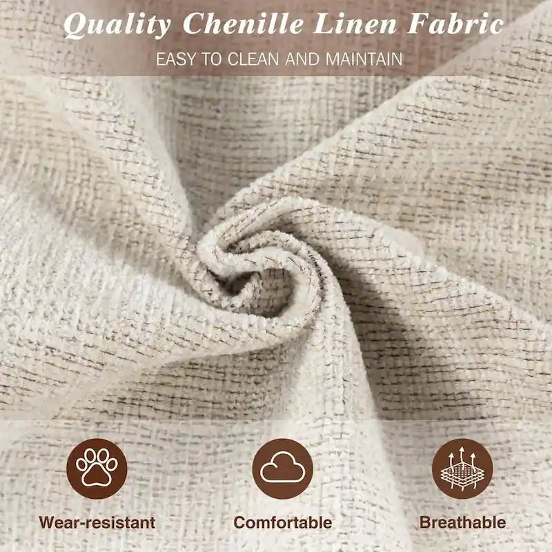 80  Modern Chenille Linen Loveseat Sofa for Living Room