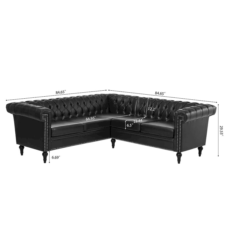Christopher Knight Home - Clayton Luxurious Sectional Sofa with PU Leather