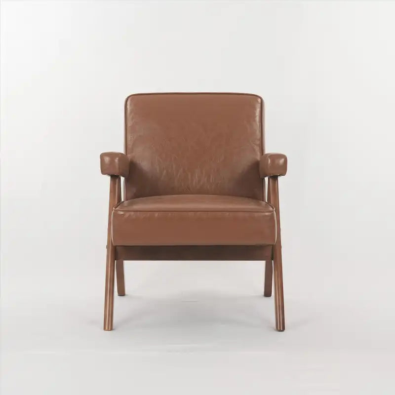 GDFStudio - Emery Solid Wood Leisure Chair with Cushions and Armrests for Living Room or Bedroom