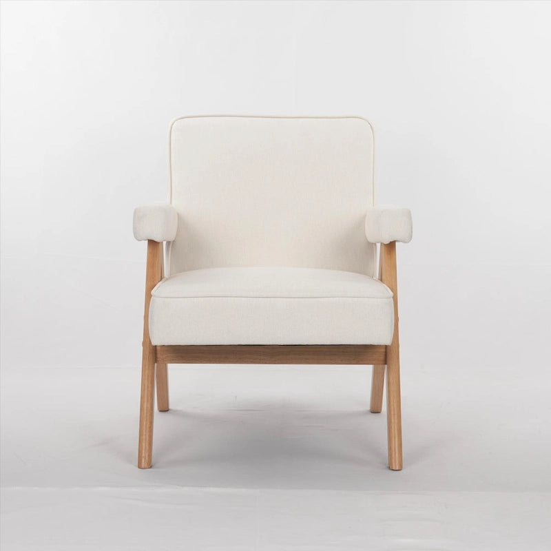 GDFStudio - Emery Solid Wood Leisure Chair with Cushions and Armrests for Living Room or Bedroom