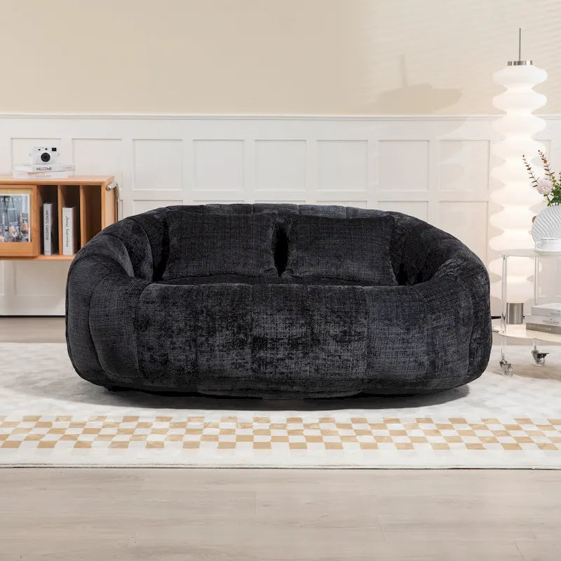 GDFStudio - Laurel Chenille 2-Seater Lazy Sofa with High-Density Foam and Oversized Comfort