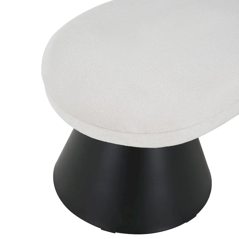 Christopher Knight Home - Nathan Upholstered Dining Bench, 2-Step Assembly Entryway & Bedroom Ottoman with Black Iron Legs