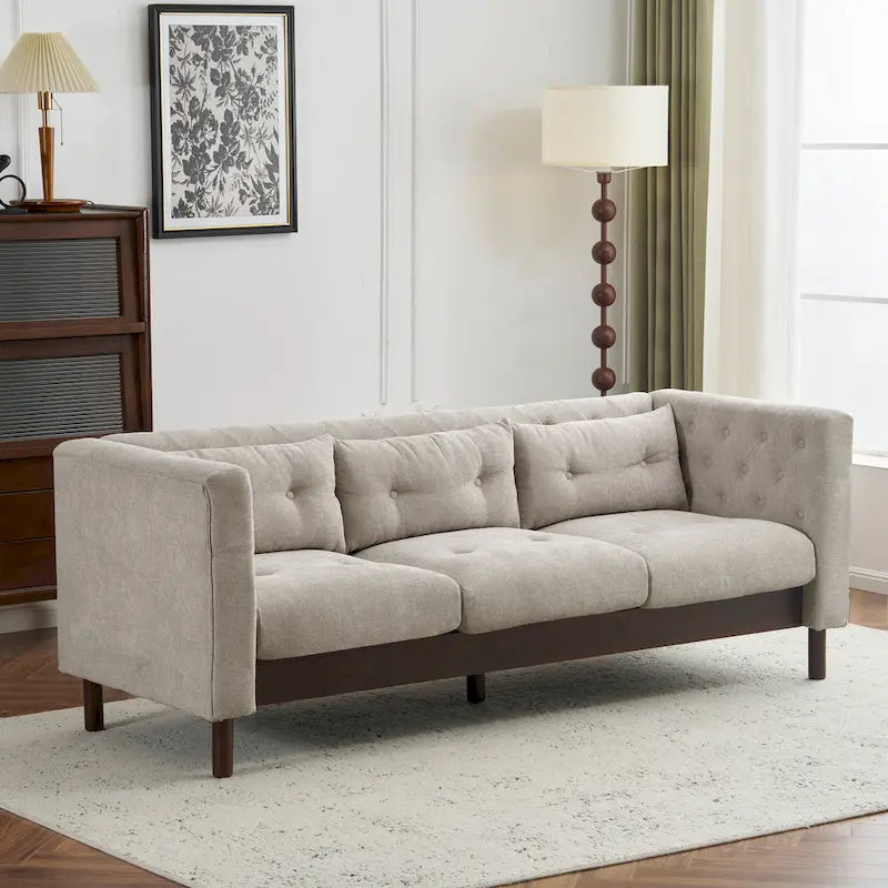 Christopher Knight Home- Modern Upholstered 3-Seater Tufted Sofa Couch for Living Room