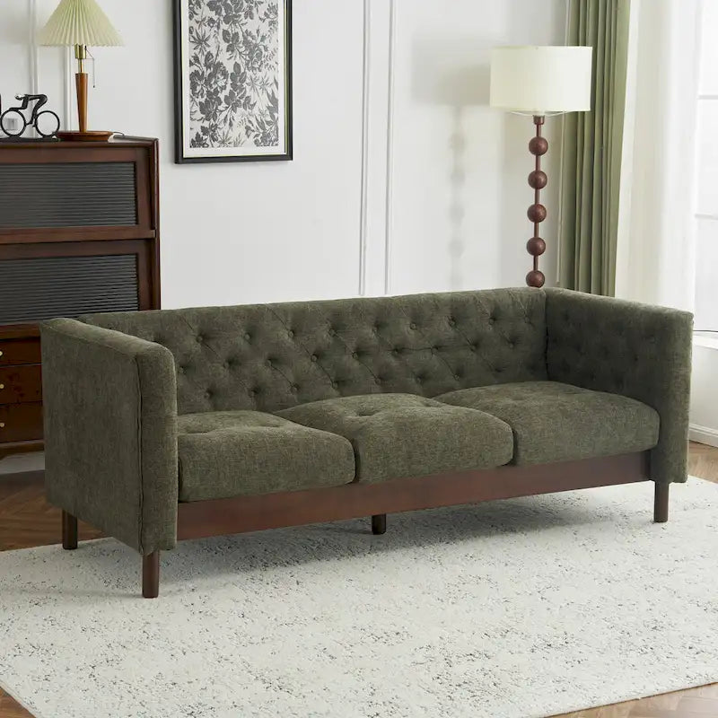 Christopher Knight Home- Modern Upholstered 3-Seater Tufted Sofa Couch for Living Room