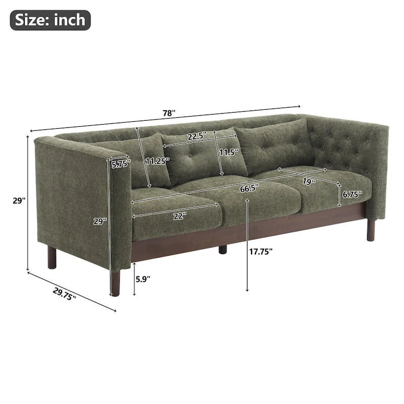 Christopher Knight Home- Modern Upholstered 3-Seater Tufted Sofa Couch for Living Room
