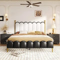 Christopher Knight Home - Leather Upholstered Bed with Headboard & Footboard, Solid Wood Slats & Legs, No Box Spring Needed