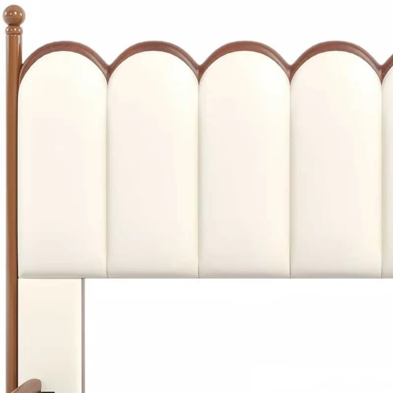 Christopher Knight Home - Leather Upholstered Bed with Headboard & Footboard, Solid Wood Slats & Legs, No Box Spring Needed
