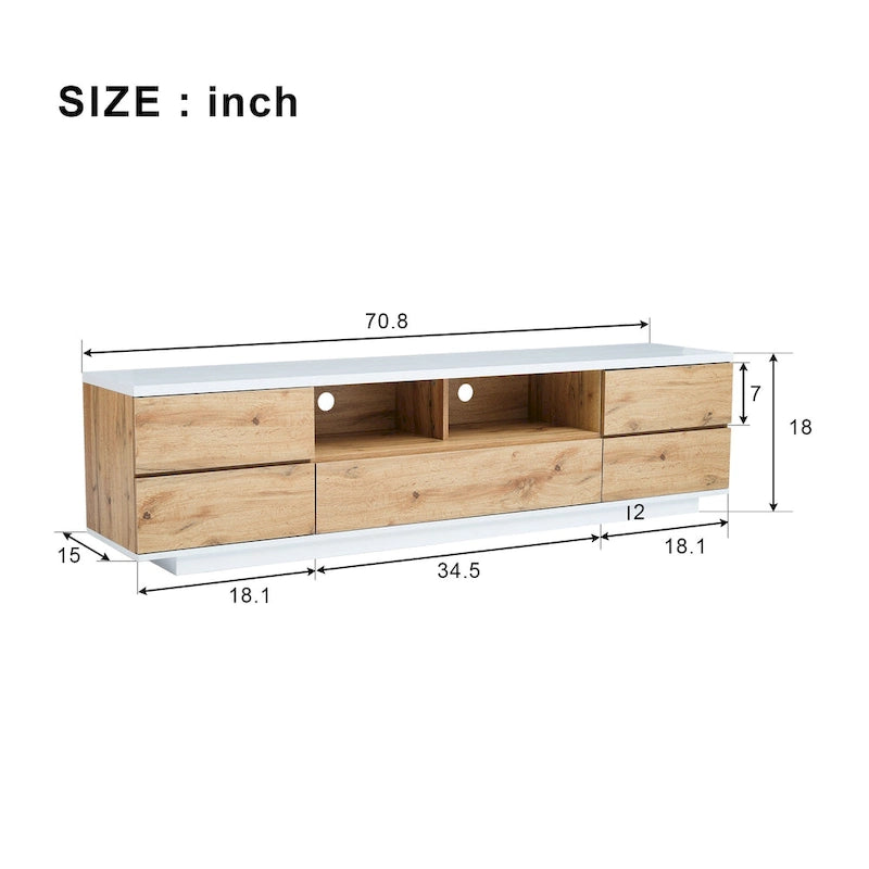Adley 80-Inch Modern TV Stand with Concealed Storage by GDFStudio