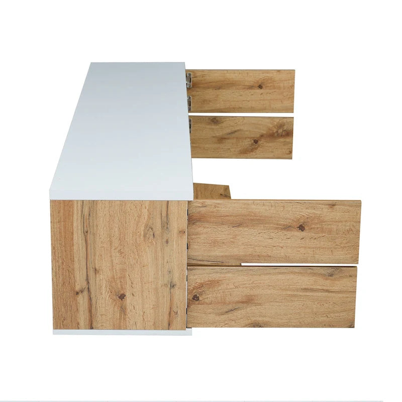Adley 80-Inch Modern TV Stand with Concealed Storage by GDFStudio