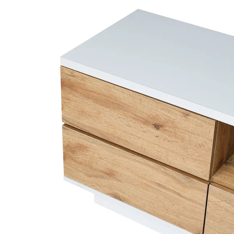 Adley 80-Inch Modern TV Stand with Concealed Storage by GDFStudio
