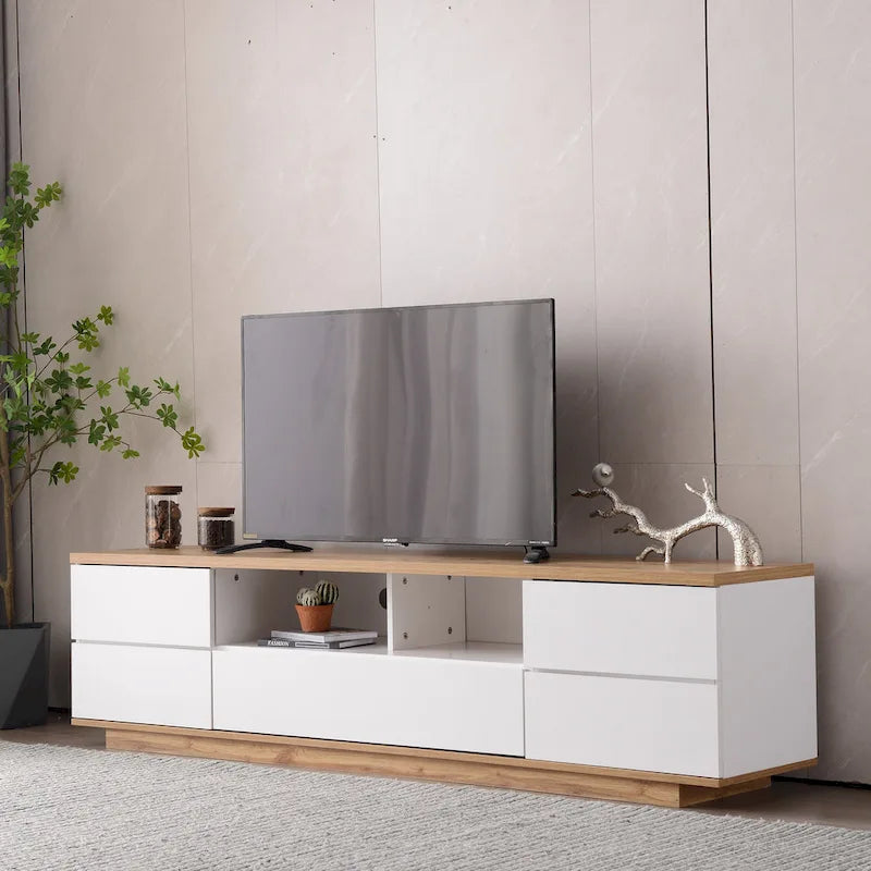Adley 80-Inch Modern TV Stand with Concealed Storage by GDFStudio