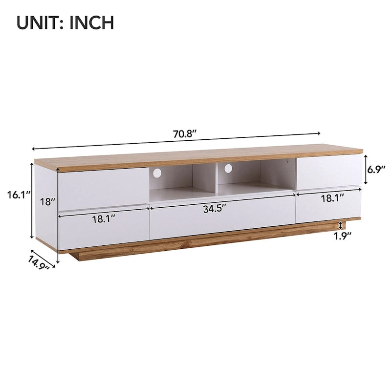 Adley 80-Inch Modern TV Stand with Concealed Storage by GDFStudio