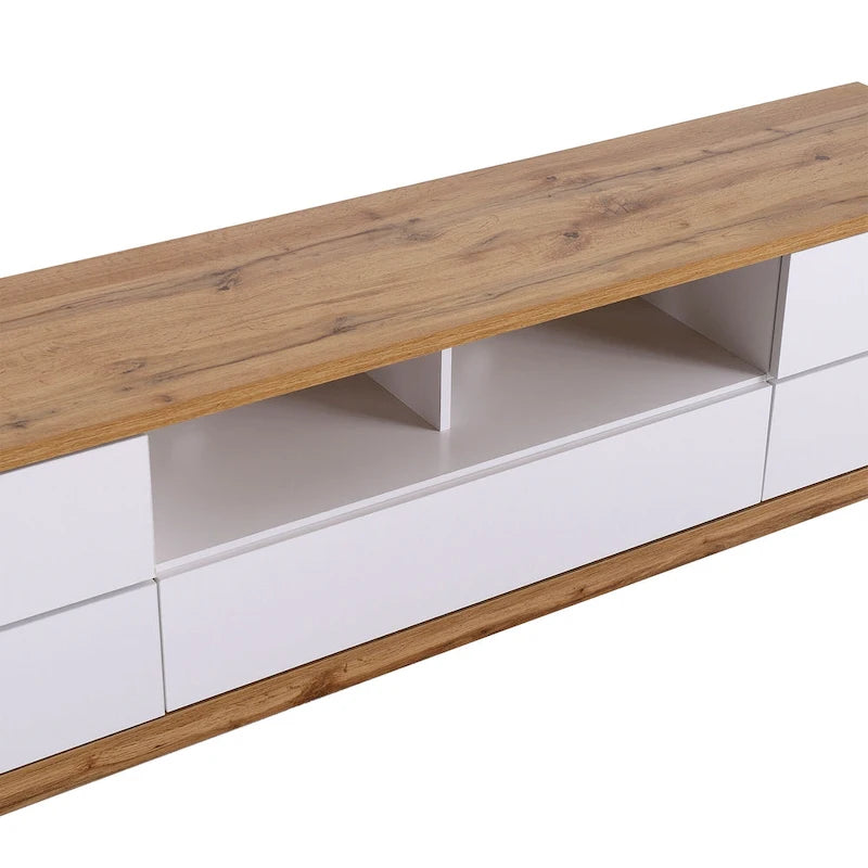 Adley 80-Inch Modern TV Stand with Concealed Storage by GDFStudio
